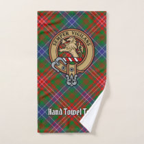 Clan Wilson Crest over Modern Tartan Bath Towel Set