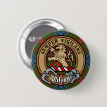 Clan Wilson Crest over Modern Tartan Button