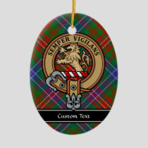 Clan Wilson Crest over Modern Tartan Ceramic Ornament