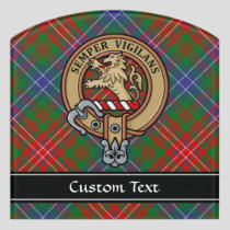 Clan Wilson Crest over Modern Tartan Door Sign