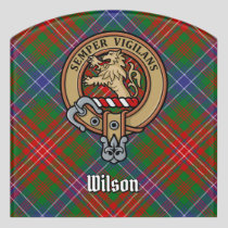 Clan Wilson Crest over Modern Tartan Door Sign
