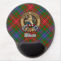 Clan Wilson Crest over Modern Tartan Gel Mouse Pad