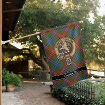 Clan Wilson Crest over Modern Tartan House Flag