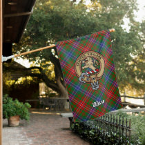 Clan Wilson Crest over Modern Tartan House Flag