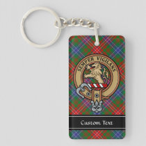 Clan Wilson Crest over Modern Tartan Keychain