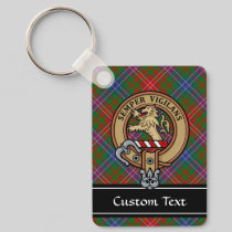 Clan Wilson Crest over Modern Tartan Keychain
