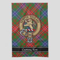 Clan Wilson Crest over Modern Tartan Kitchen Towel