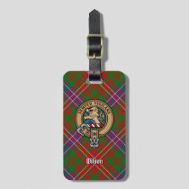 Clan Wilson Crest over Modern Tartan Luggage Tag