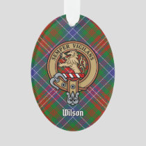 Clan Wilson Crest over Modern Tartan Ornament