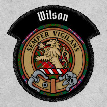 Clan Wilson Crest over Modern Tartan Patch