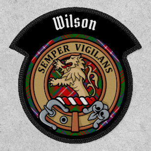 Clan Wilson Crest over Modern Tartan Patch