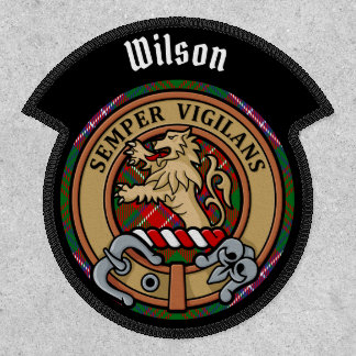 Clan Wilson Crest over Modern Tartan Patch