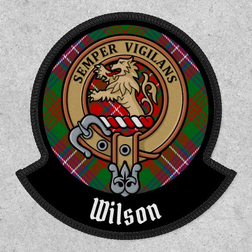 Clan Wilson Crest over Modern Tartan Patch