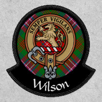 Clan Wilson Crest over Modern Tartan Patch
