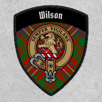 Clan Wilson Crest over Modern Tartan Patch