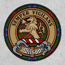 Clan Wilson Crest over Modern Tartan Patch