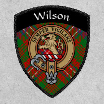 Clan Wilson Crest over Modern Tartan Patch