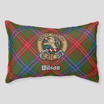 Clan Wilson Crest over Modern Tartan Pet Bed