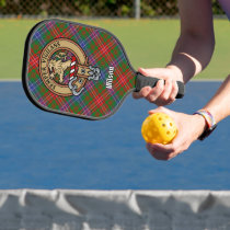 Clan Wilson Crest over Modern Tartan Pickleball Paddle