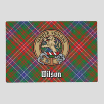 Clan Wilson Crest over Modern Tartan Placemat