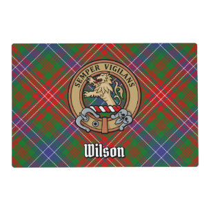 Clan Wilson Crest over Modern Tartan Placemat