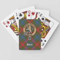 Clan Wilson Crest over Modern Tartan Playing Cards