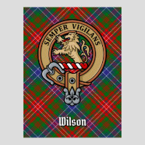 Clan Wilson Crest over Modern Tartan Poster