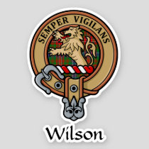 Clan Wilson Crest over Modern Tartan Sticker