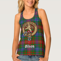 Clan Wilson Crest over Modern Tartan Tank Top
