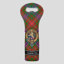 Clan Wilson Crest over Modern Tartan Wine Bag