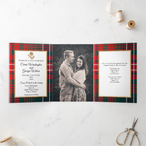 Clan Wilson Custom Photo Wedding Tri_Fold Invitation