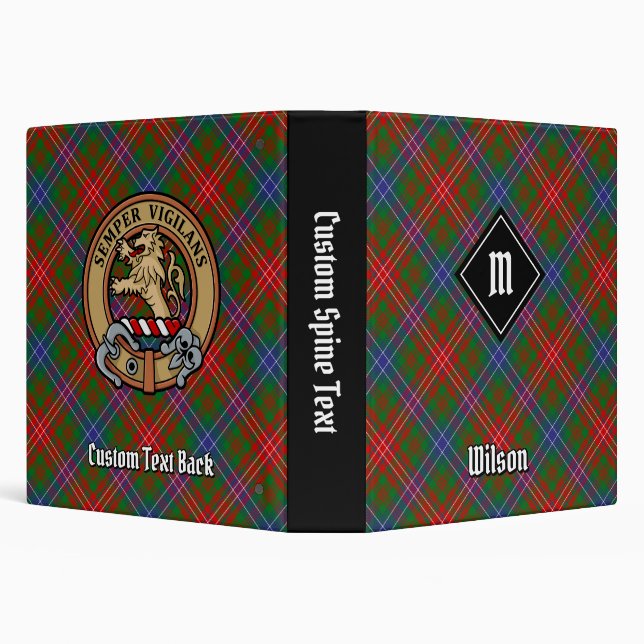 Clan Wilson Modern Tartan 3 Ring Binder (Background)