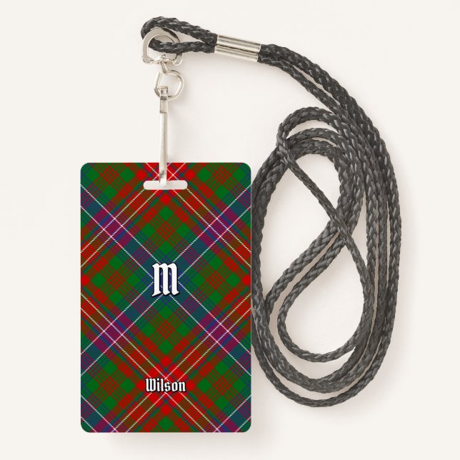 Clan Wilson Modern Tartan Badge (Front with Lanyard)