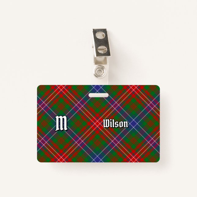 Clan Wilson Modern Tartan Badge (Front with Clip)