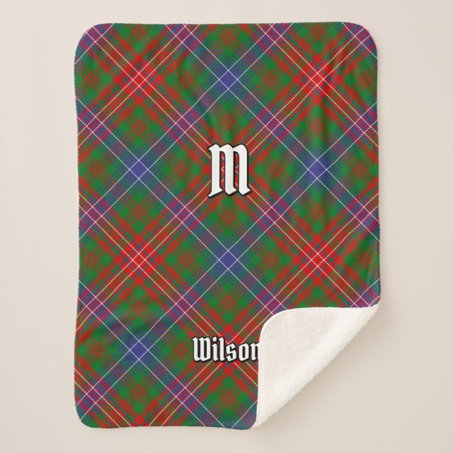 Clan Wilson Modern Tartan Sherpa Blanket (Front)