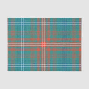 Clan Wilson Orange Turquoise Plaid Check Tartan Tissue Paper