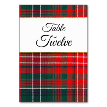 Clan Wilson Plaid Wedding Table Number 2 by Everythingplaid at Zazzle