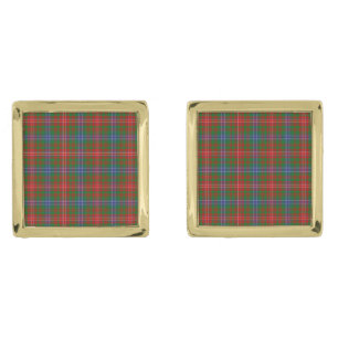 Clan Wilson Tartan Gold Cufflinks