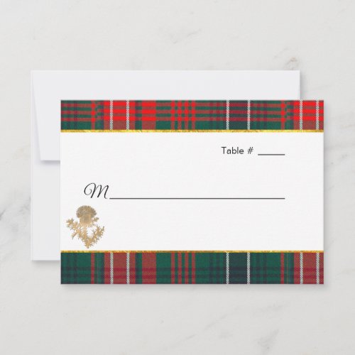 Clan Wilson Tartan Thistle Wedding Escort RSVP Card