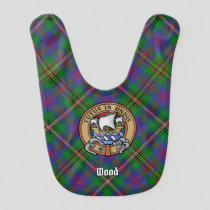 Clan Wood Crest over Tartan Baby Bib