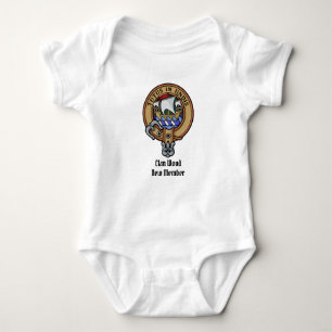 Clan Wood Crest over Tartan Baby Bodysuit