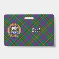 Clan Wood Crest over Tartan Badge