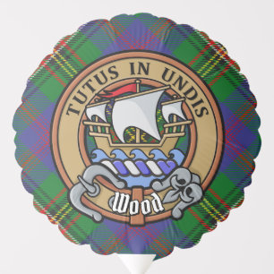 Clan Wood Crest over Tartan Balloon