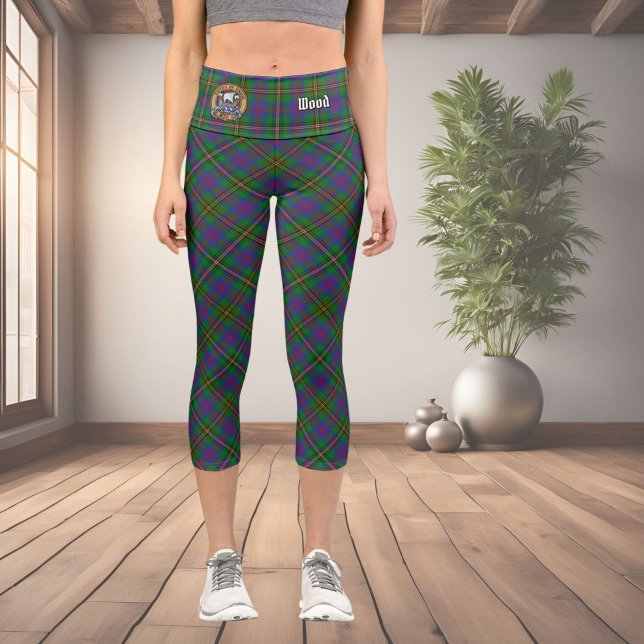 Clan Wood Crest over Tartan Capri Leggings (Creator Uploaded)