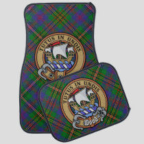 Clan Wood Crest over Tartan Car Floor Mat