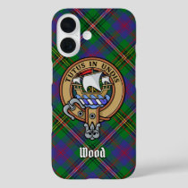 Clan Wood Crest over Tartan iPhone 16 Case