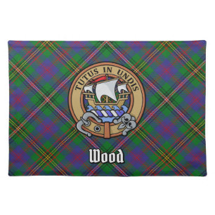 Clan Wood Crest over Tartan Cloth Placemat