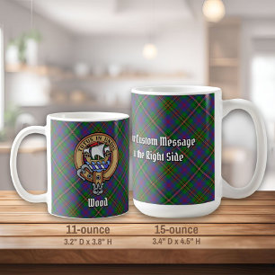 Clan Wood Crest over Tartan Coffee Mug