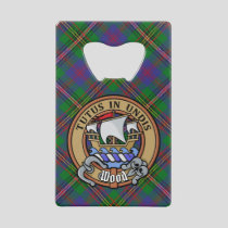 Clan Wood Crest over Tartan Credit Card Bottle Opener
