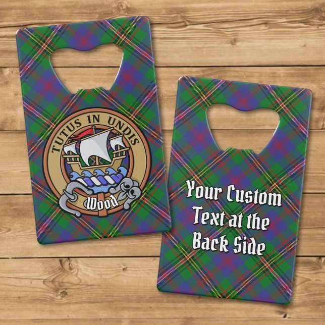 Clan Wood Crest over Tartan Credit Card Bottle Opener (Creator Uploaded)